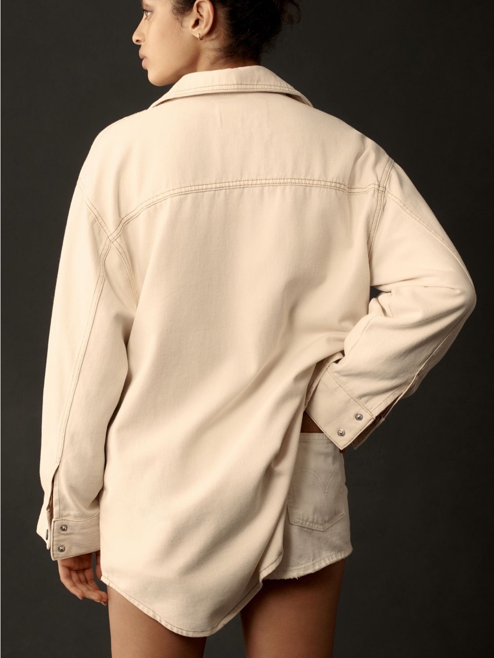 The Tillie Relaxed Denim Shacket by Pilcro - Picture 3 of 3